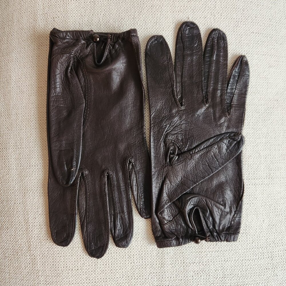Vintage Brown Leather Gloves